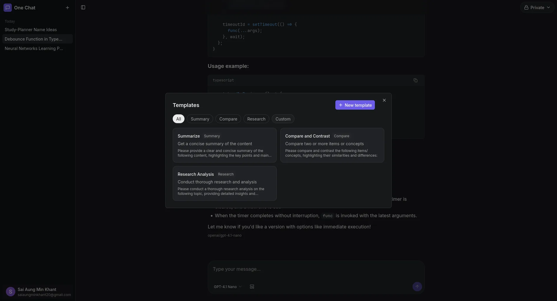 Prompt templates