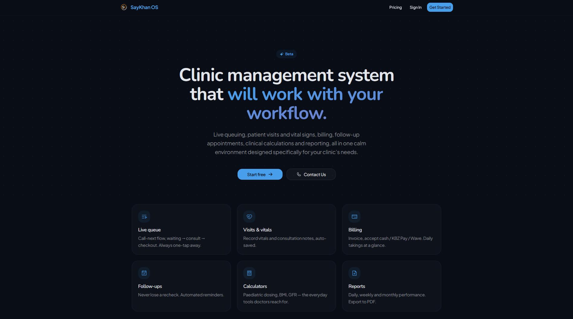 SayKhan OS landing page